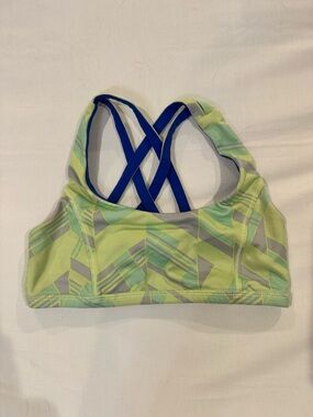 Ivivva Lime and Royal Blue Strappy Sports Bra